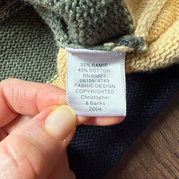 Christopher & Banks Vintage 2004 Hand Embroidered Stripe Cardigan Sweater M - Picture 11 of 12